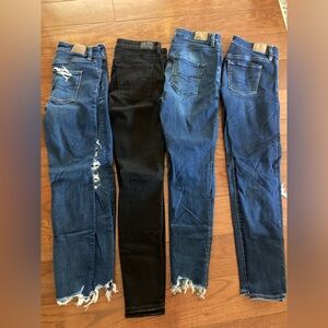 American Eagle Outfitters Women’s Skinny Jeans - Blue & Black Mix set of four
